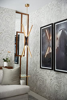Hinkley Fredrick Ramond Rae Medium Pendant Integrated LED Lacquered Brass Black Accent