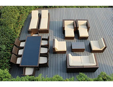 Ohana 20-Piece Outdoor Patio Furniture Sofa, Dining and Chaise Lounge Set, Mixed Brown Wicker with Beige Cushions - Free Patio Cover