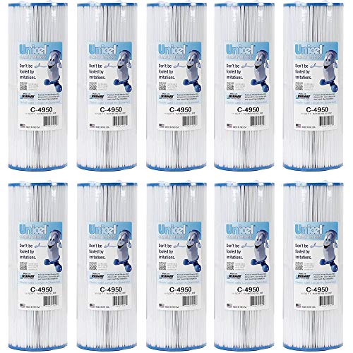Unicel C-4950 50 Square Foot Media Replacement Pool Hot Tub Spa Filter Cartridge with 212 Pleats (10 Pack)