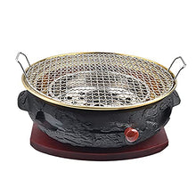 Charcoal Grill Portable Round Barbecue Stove Food Charcoal Stove With Steel Mesh Grill Base Tabletop BBQ Grill Outdoor Cooking Picnic Barbecue (Color : Black Size : 33x14cm)