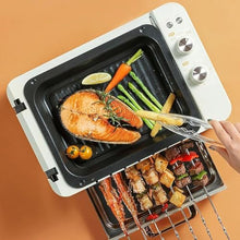 MZGYYD Electric Barbecue Grill, 1000W Hot Plate with Double Layer and Rotating Skewers, Non-Stick Design, 3 Cooking Modes, Ideal for Parties, BBQs, and Camping