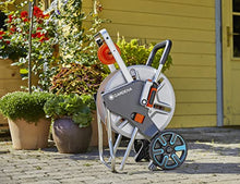 Gardena 18547 CleverRoll M Metal Frost-Proof Hose Cart with Easy Hose Guide, Includes: 85-Feet ½” Flex Hose, Cleaning Nozzle, and Connection Parts, Made in Germany