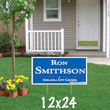 Custom Political Yard Sign #2-2 sided print, 2 stakes per sign- Corrugated Plastic (250, 18x24)