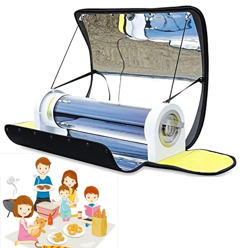 XIVUIFOI Portable Camping Oven,Solar Cooker with 4.5L Capacity, Theometer w/200°F (93°C) to 450°F (232°C) for Outdoor Cooking,and Family Gatherings