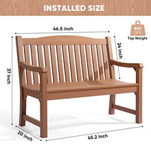 hOmeQomi Outdoor Bench Set of 2 All Weather Resistant Patio Garden Bench Teak