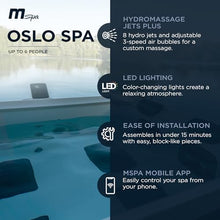 MSpa Square Hydro Jets Bubble Spa with Hard Exterior & Soft Lining Interior