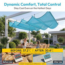 FENGZEQUAN Retractable Wave Sun Shade Sail Rectangle Sun Shade for Outdoor Garden UV Block Sunshade Cloth Canopy with Rope for Yard Deck Lawn Garden Patio Carport(W1.3*L13m/W4.26*L42.65ft)