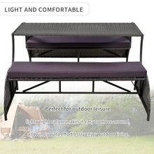 WZONICE98 Convertible Bench Table Outdoor, 57.1" 2-in-1 Outdoor Loveseat Transforms to 4-Seat Folding Picnic Table, HDPE Wicker Iron Frame Portable Patio Furniture for Garden Backyard Lawn, Gray