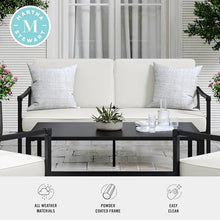 Martha Stewart Lily Pond Indoor/Outdoor Patio Loveseat, Black