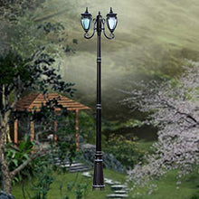 iumLeap 2-Light Traditional Black Die-Cast Alandscape Lantern Victorian Outdoor High Pole Street Light Ip54 Waterproof Garden Lighting Fitting Decking Patio Path Pil(Height 2.4m)