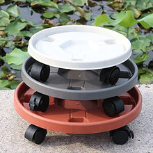 SIDUFHAOPKLL Flower Pot Tray Round Plastic Caster Wheels Pallet Vase With Rollers Plant Holder(Gray,30)