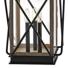 Hinkley Montecito Medium Outdoor Pier Mount Lantern, Black & Driftwood Gray