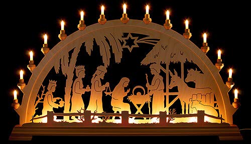 Kunstgewerbe Taulin Candle Arch - Nativity - 100x54 cm / 39.4x21.3 inch