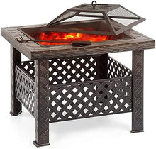 BBQ Grill Outdoor Outdoor Fire Pit with BBQ Grill Shelf Metal Garden Fireplace Patio Firepit Stove Brazier Outdoor Fireplace BBQ Grill Poker,Outdoor Fire Pits