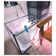 Zfmnoyev Large Outdoor Aquarium Pool Pond with Clear Viewing Window, Foldable Bring Koi Pond with Drain Valve, for Garden Support Fish Breeding Swimming Pool(0.5x0.5x0.9 m)