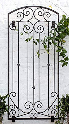 H Potter Wall Mounted Garden Trellis 72" H, Heavy Duty Iron, Charcoal Brown
