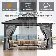 Aoxun 10Ft x 14Ft Hardtop Gazebo Aluminum Outdoor Pavilion with Netting and Curtains Gray