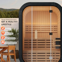 Amocane Outdoor Steam Sauna for 2 Person, Canadian Hemlock Saunas Spa, Traditional Barrel Wooden Sauna with ETL-Certified 4.5KW Stove, 0-195℉ (53.15”x 54.72”x 78.74”, Hemlock)