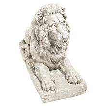Design Toscano Lyndhurst Manor Lion Sentinel Outdoor Garden Statue, 27 Inch, Resin, Antique Stone Finish