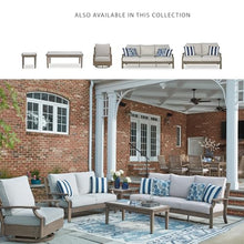 Signature Design by Ashley High Back Outdoor Loveseat, Brown/Beige