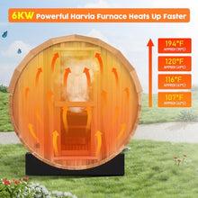 iDOTODO Outdoor Barrel Steam Sauna 2-Person Canadian Hemlock w/Harvia Heater Helmock