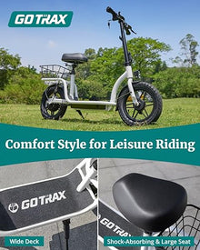 Gotrax Astro Electric Scooter with Seat 14" Tire 19 Miles Range 350W Motor White