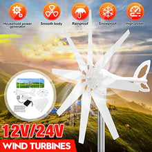HUIZHITENGDA 8000Wportable Vertical Helix Wind Power Turbine Generator Kit, 110V/220V Wind Turbine Generator with Charge Controller,White,220v