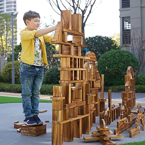 penepico Mega Outdoor Carbonized Wooden Building Blocks Set 54 pcs Jumbo Set
