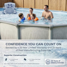 Blue Wave Martinique 12x24-ft Oval 52-in Deep Hard Sided Steel Wall Above Ground Pool with 7-in Top Seats, 6-in Verticals, Skimmer & Vinyl Liner - 6,300 Gallon Cap for Family Swimming & Recreation
