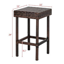 5 PCS Outdoor Bar Set, Patio Stools & Patio Bar Chairs, Outdoor Bar Stools, Bar Chair and Bar Height Table，All Weather Wicker Bar Furniture Set for Garden,Yard, Outdoor Chair and Table