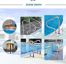 Pool Handrail, Premium 316 Stainless Steel Pool Hand Grab Rail Deck Mounted Braced Swimming Pool Handrail Suitable For Indoor And Outdoor Swimming Pools, Thick 0.15 Cm, Silver