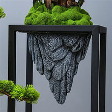 YXIANG56Q Fake Plants Large Artificial Bonsai Welcoming Pine Tree, Simulation Potted Plant Decorative Bonsai with Flower Stand, Floor Fake Tree Pot Ornaments Bonsai Tree(B)