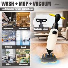 zhenmaster Advanced Cordless Floor Washer Dual-Brush Deep Cleaning Technology with Adjustable Pressure Control for Grout, Epoxy Floors and Industrial Workshop Applications(White)