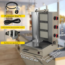 XHINBWYEK Turkey & Shawarma Oven Rotisserie Kebab Machine Infrared Burner, Automatic Rotation and Adjustable Distance, 3 Propane Controls Up to 750°F,Vertical Skewers, Stainless Steel