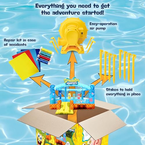 SUNNY & FUN Spongebob Inflatable Bounce House 12x10.5 Ft