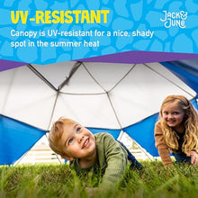 Jack and June Jungle Gym Canopy Set Outdoor Play UV-Resistant Blue/Grey