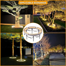 TETEOLALA Solar Lights Outdoor, LED Yard Lighting Uplight Landscape Spotlights, Ring Tree Light, Easy to Assemble(Warm White Light,Pack of 6)