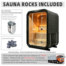 TaTalife 2 Person Red Cedar Cube Sauna, Outdoor Spa with TOULE Stove