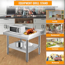 GOCAPTAIN Equipment Grill Stand Table 60"x30"x24" | Stainless Steel 1000 lbs Top Shelf, 220 lbs Bottom Shelf | Adjustable Legs with 2" Edge Baffle | for Commercial Kitchens, Hotels, and Homes