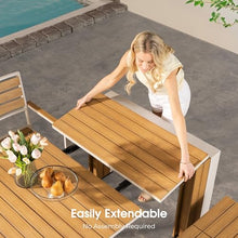 Transformer Extendable Outdoor Dining Table, Light Oak, Natural