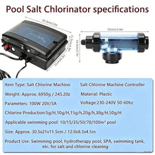 WYBYYDS Swimming Pool Chlorinator, Salt Water Pool Chlorinator Tool 15/20/30/50g/h Salt Chlorine Machine for Swimming Pool Electrolysis Salt Chlorinator 30g75m³