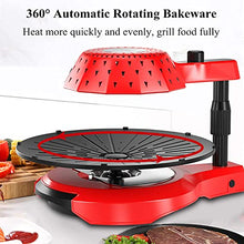 NEWCES Safety Certification Infrared Barbecue Grill Electric BBQ Grill 5-Level Firepower Adjustment Automatic Rotation Table Smokeless Barbeque Grill BBQ Party Black