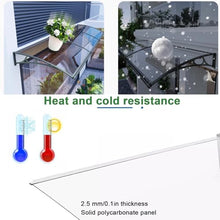 Modern Outdoor Canopy Front Door Canopy,Impact Resistant Patio Awning,UV Rain Snow Sunlight Protection Solid Sheet Outdoor Polycarbonate Cover and Aluminium Frame (59"x71")