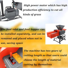 Banfluxion 220V 4-Blade Hay Cutter Pulverizer with Belt Conveyor Red