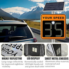 24''Solar Powered Radar Speed Limit Sign - LED Speed Limit Radar Detective Display,Radar Feedback Sign,Applicable to Highways,Speed-Limited Roads White-3digitdisplay