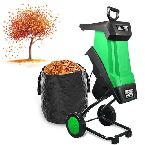 Leaf Mulcher,Electric Garden Shredder,Super Powerful Tree Branch Crusher,Wood Chippers, Shredders, & Mulchers,Tree Branch Crusher,with 50L Collection Bag, Suitable for Garden