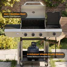 Kismile 3-Burner Propane Gas Grill with Side Burner