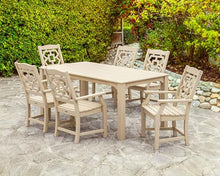 Martha Stewart by POLYWOOD® Chinoiserie Arm Chair 7-Piece Parsons Dining Set (Exclusive) in Slate Grey