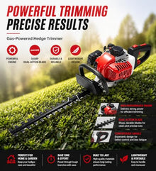 26cc Hedge Trimmer 2 Strokes Gas-Powered Pruning Shears 24inches Dual Scissors Blades