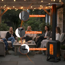 70,000 BTU Wood Pellet Outdoor Patio Heater with Glass Viewing Window